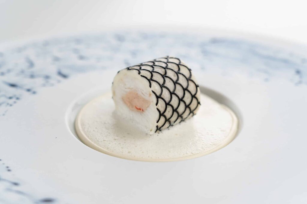 Two-toned fish scale farce